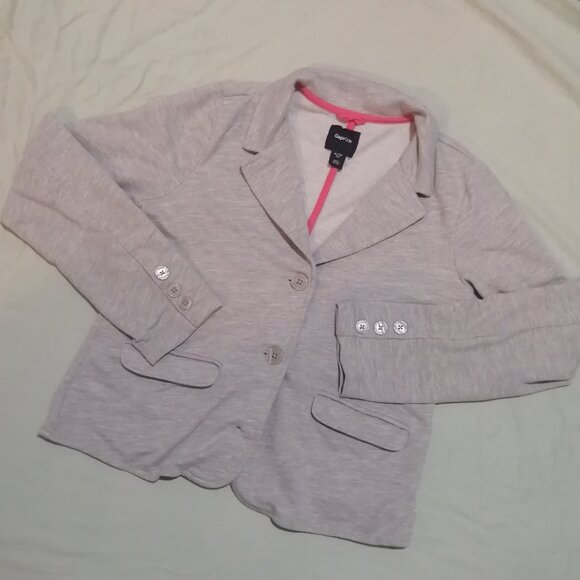 Girls' Light Grey Deconstructed Blazer, Gap Kids - Picture 1 of 9